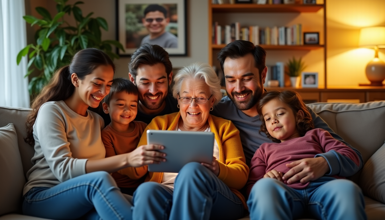 Illustration : la capacité à revisiter des moments heureux renforce — connectivité numérique : renforcer les liens familiaux