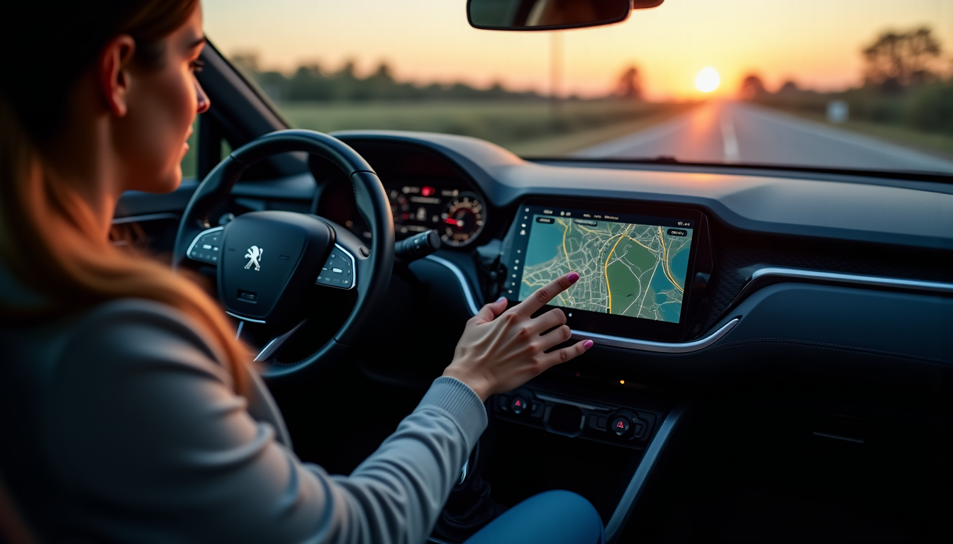 Illustration : l'occasion, ces technologies connectées ajoutent une valeur significative — innovations technologiques qui changent tout à bord d'une voiture peugeot