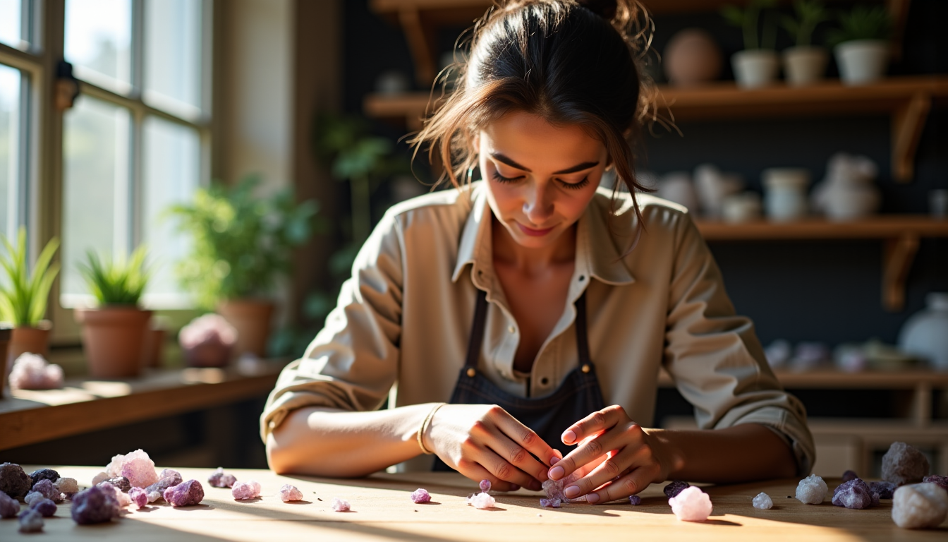 Illustration : ssant. recherchez les artisans qui partagent cette philosophie — trouver un crystal healing necklace de qualité ?