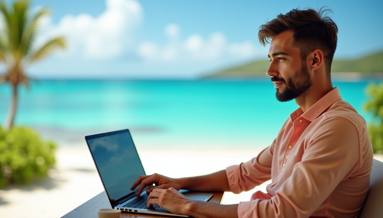 Illustration : avec l'essor du télétravail et des professions nomades, — statut choisir pour s’expatrier à l’île maurice ?