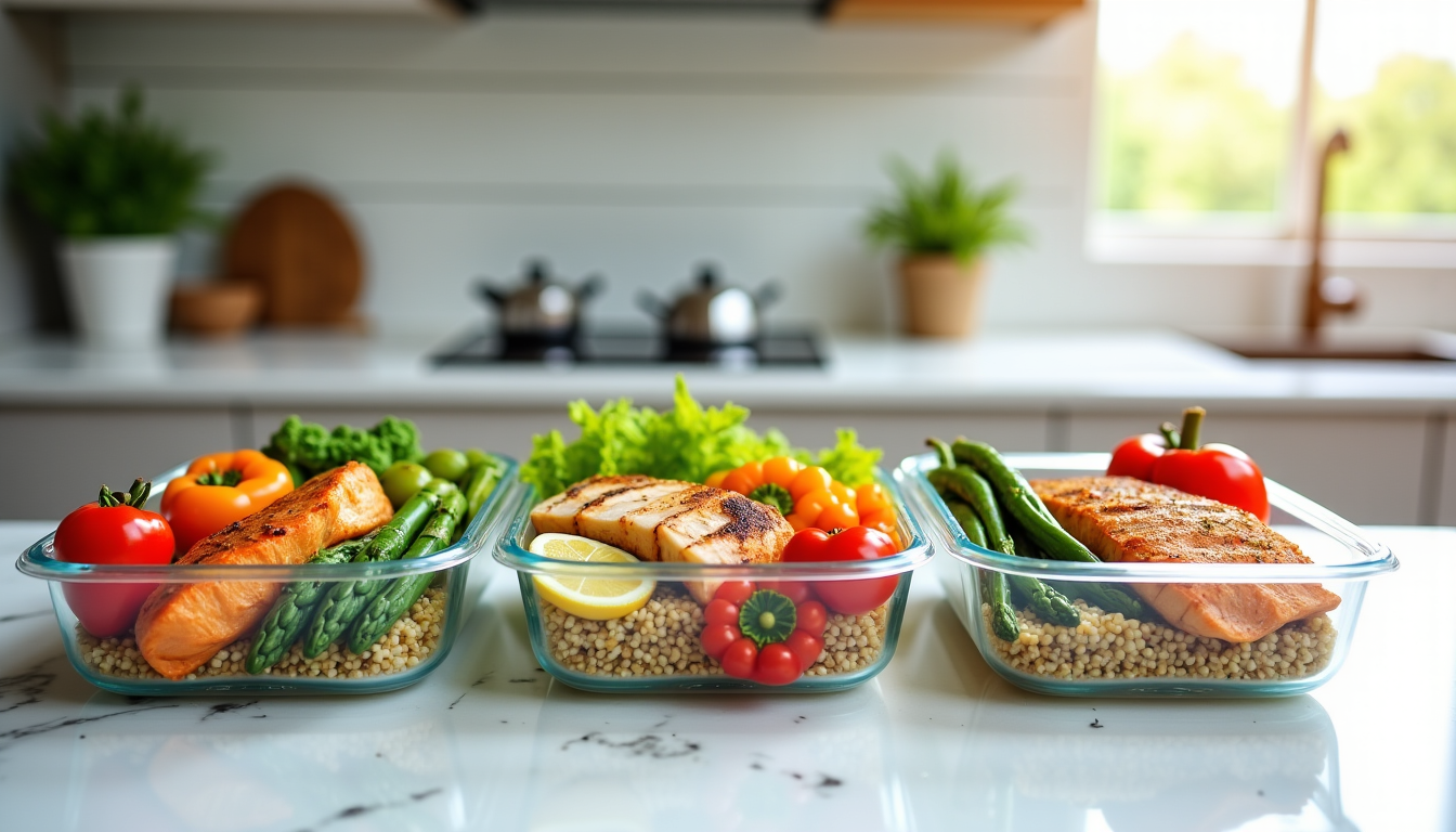 Illustration : lorsque vous construisez vos repas, imaginez une assiette — meal prep protéiné : comment planifier vos menus de la semaine pour atteindre vos objectifs