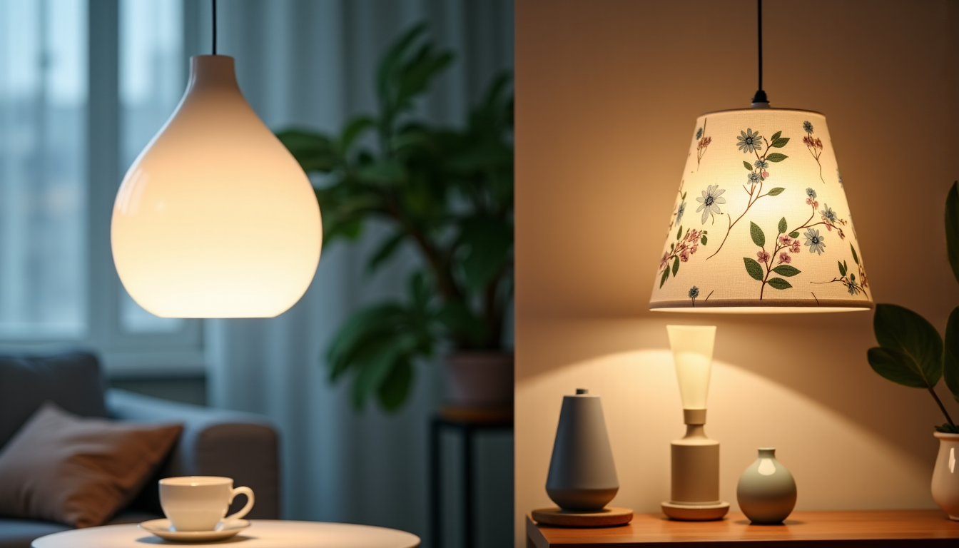 Illustration : r la luminosité d'un espace, alors qu'une en — baladeuse en porcelaine ou en tissu fleuri : quelle suspension adopter dans sa déco
