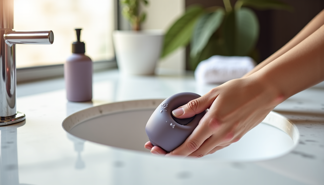 Illustration : les nettoyants spécialement formulés pour accessoires intimes sont — entretenir ses sextoys : protocole complet en 4 étapes