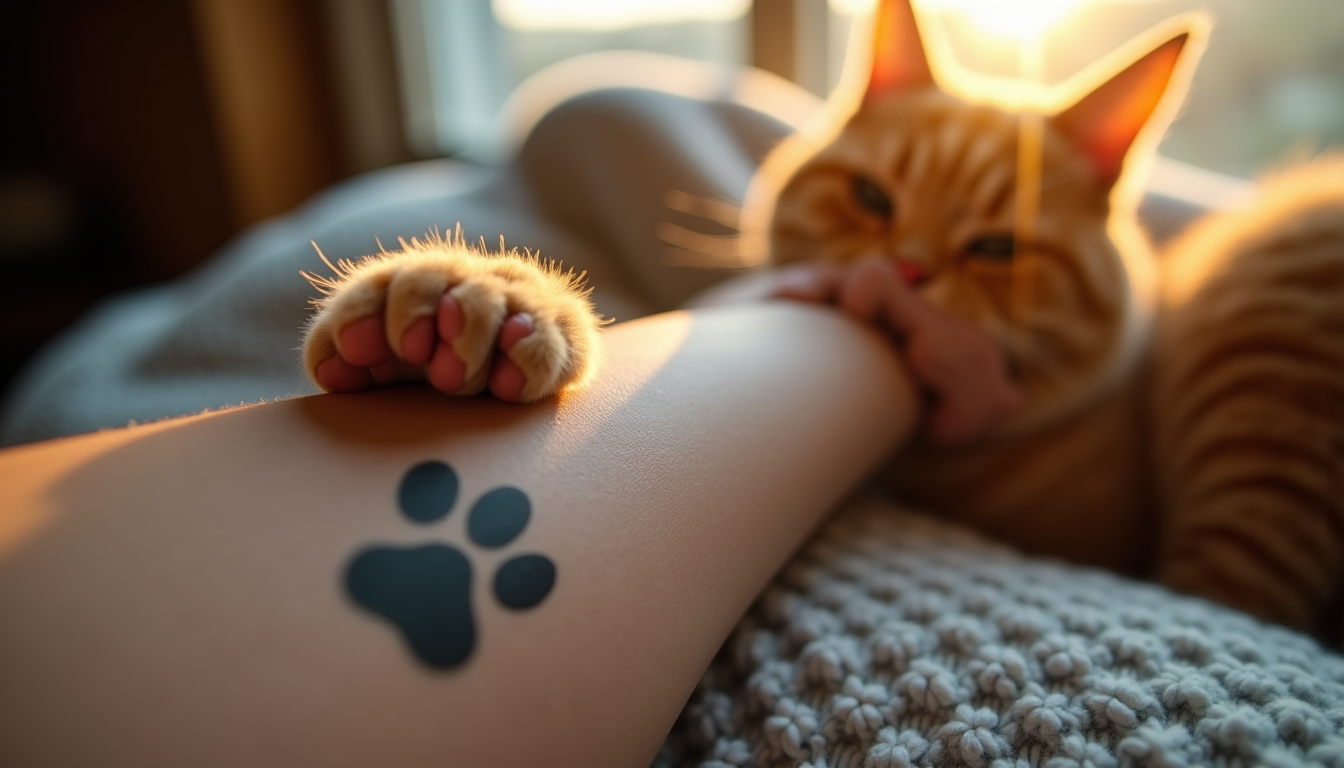 Illustration : il ne s'agit pas seulement d'un souvenir, mais — que signifie vraiment le tatouage de patte de chat ?