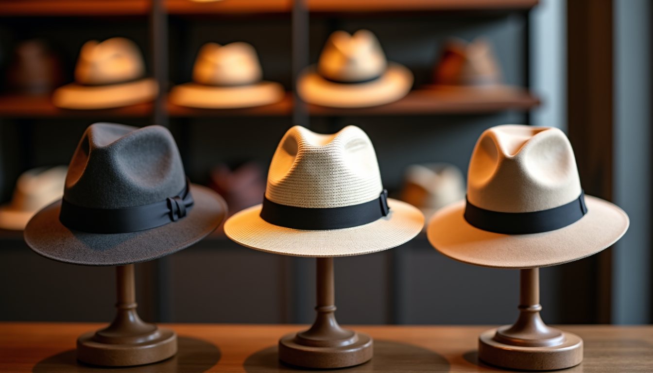 Illustration : onserver la forme souhaitée sans que le matériau — fedora, panama, borsalino : 6 critères pour reconnaître un chpaeau de qualité en boutique