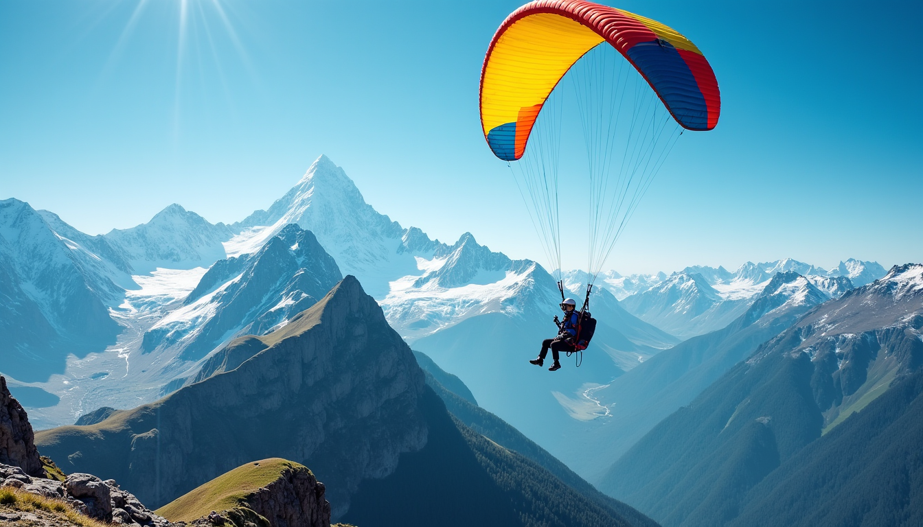 Illustration : élésiège/marche vue dégagée sur le mont-blanc, ambiance plus — parapente face au mont-blanc : aérologie, spots de décollage et conseils de sécurité