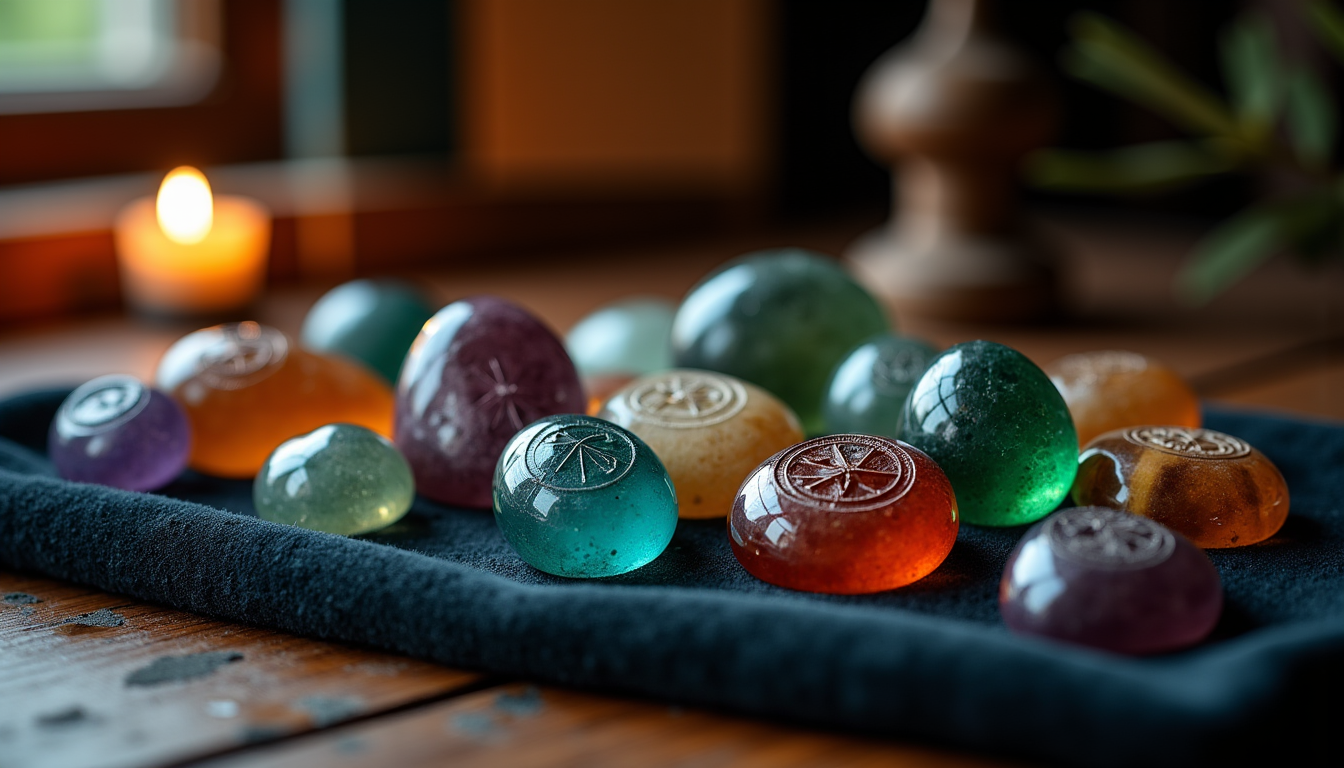 Illustration : "les amulettes sont des miroirs de nos âmes, — amulet gemstones : guide pour comprendre les symboles associés aux pierres