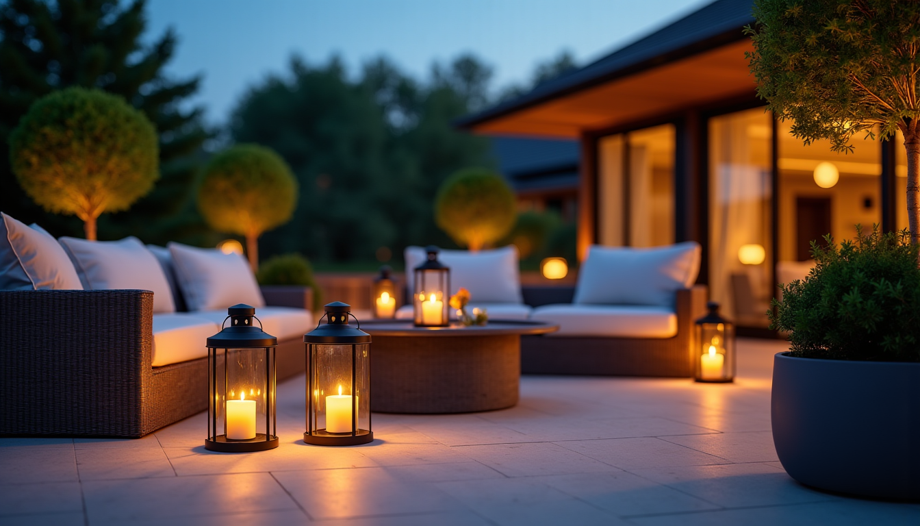 Illustration : considérez l'effet désiré : une lumière d'appoint douce — lanterne terrasse extérieur : le guide pour illuminer votre espace avec style