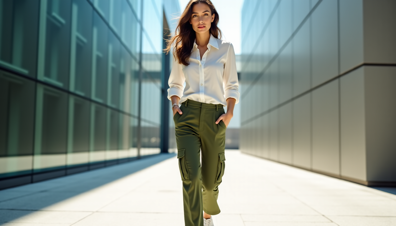 Illustration : l'équilibre est la clé. si le pantalon cargo — peut-on porter un pantalon cargo sans tomber dans le style baroudeur ?