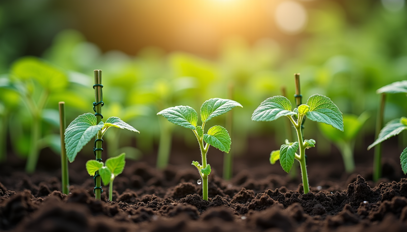 Illustration : installez des tuteurs ou des supports pour les — créer son premier potager : méthode complète en 8 étapes