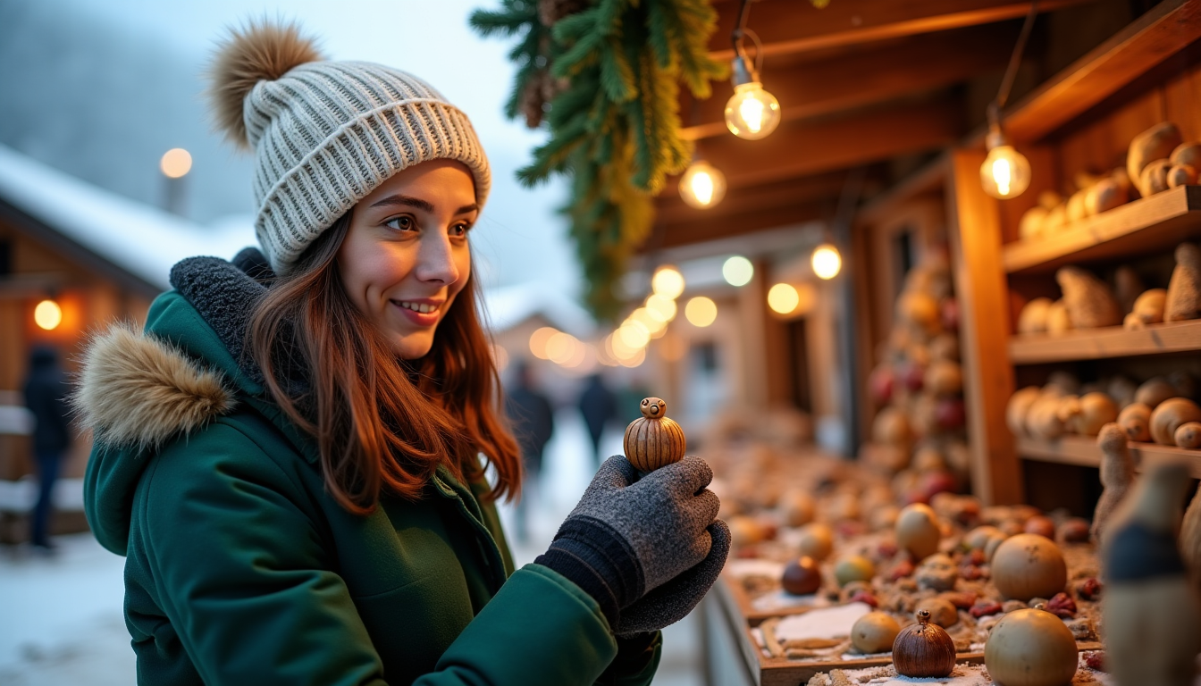 Illustration : au-delà des saveurs, l'artisanat local propose une gamme — clusaz en hiver : souvenirs du marché de noël et d'inès
