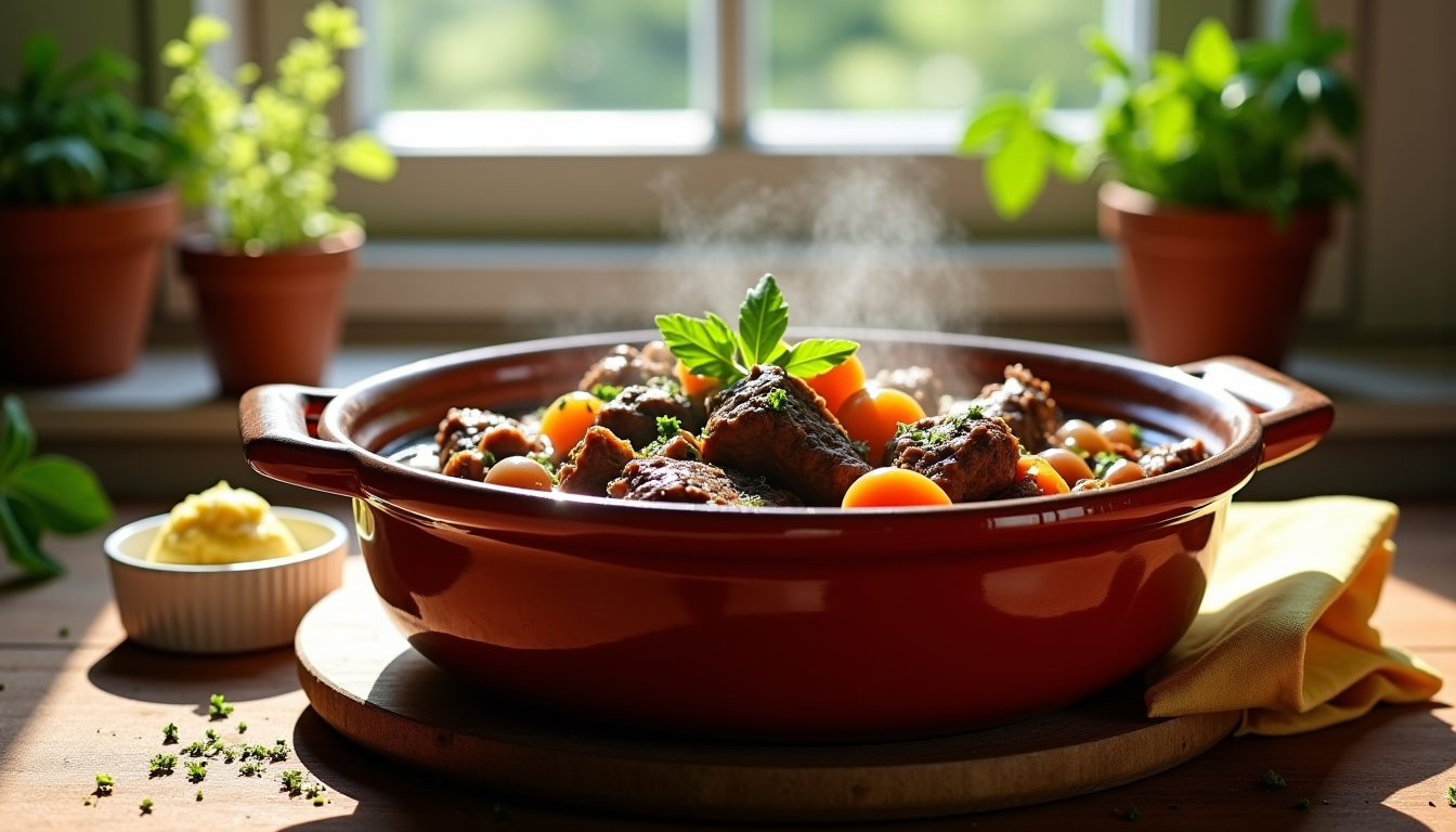 Illustration : ement des saveurs, plats en sauce daubes, ragoûts, — secrets d'une cuisine savoureuse et accessible à tous