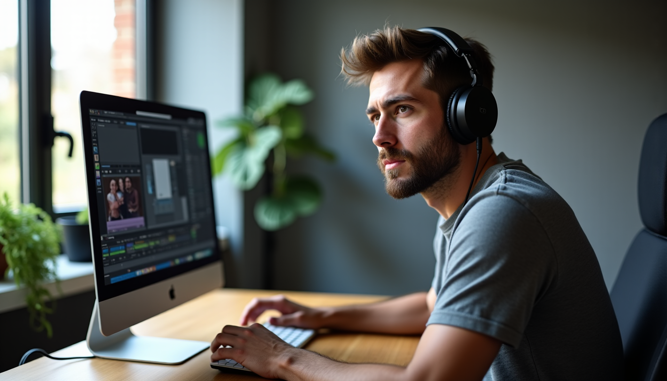 Illustration : lle attentive du monteur et la clarté du — logiciel pour faire un podcast choisir pour débuter sans se ruiner