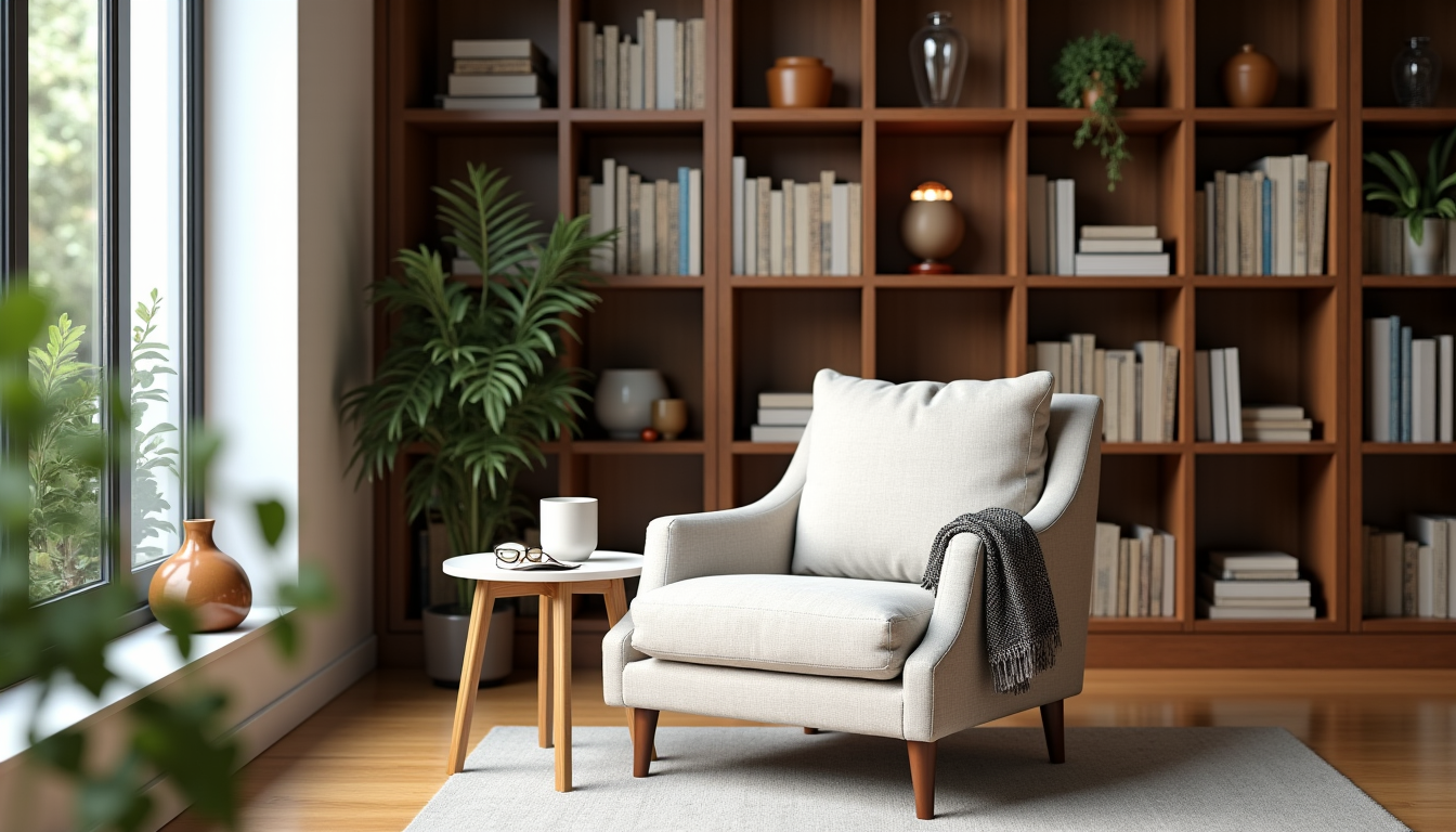Illustration : t de créer une ambiance chaleureuse et fonctionnelle, — budget home staging pour bibliothèque : tarifs avec changetoninterieur.com selon la surface