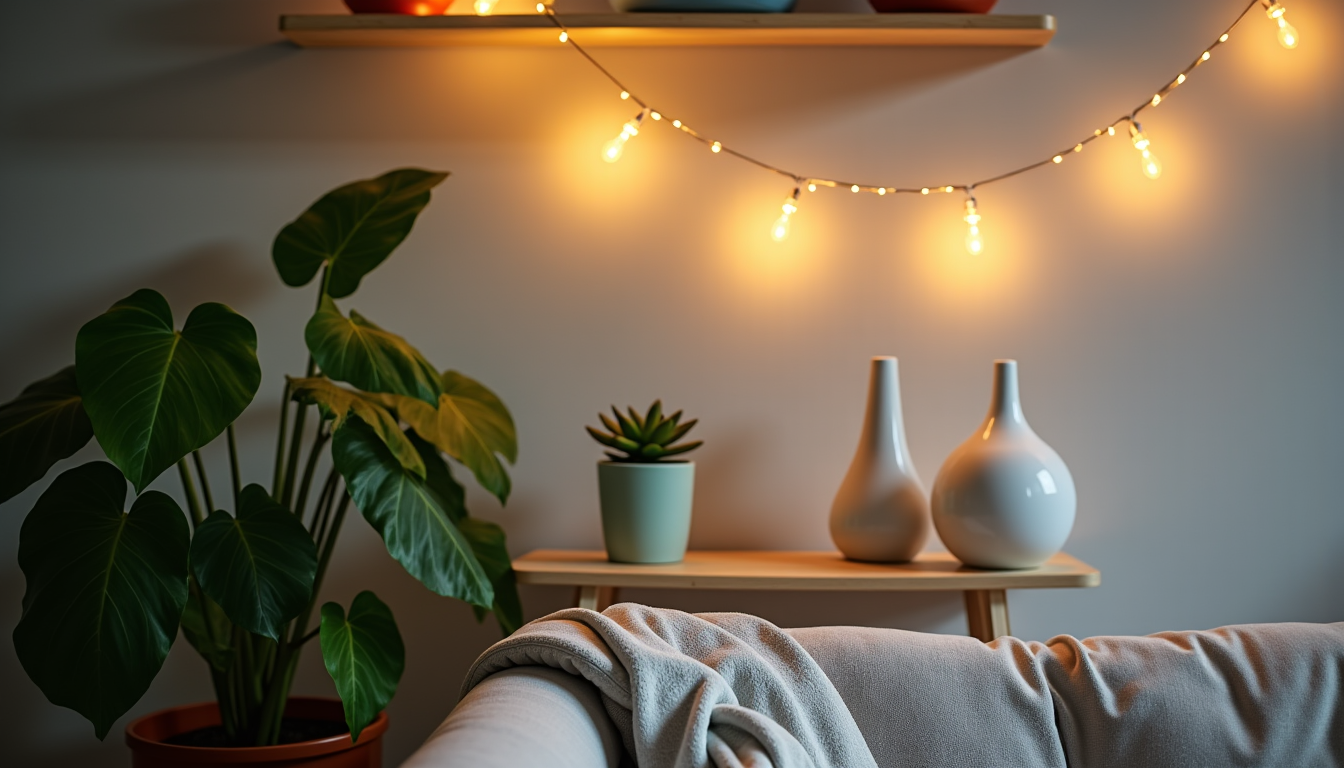 Illustration : moins conventionnelles mais tout aussi charmantes, les guirlandes — cadeau déco : quelles idées pour embellir un intérieur ?