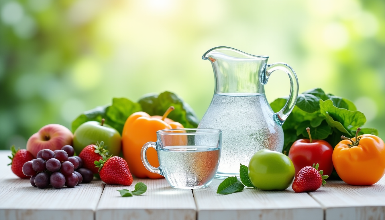 Illustration : l'eau pure reste la meilleure source d'hydratation, mais — principes clés de la nutrition pour rester en forme