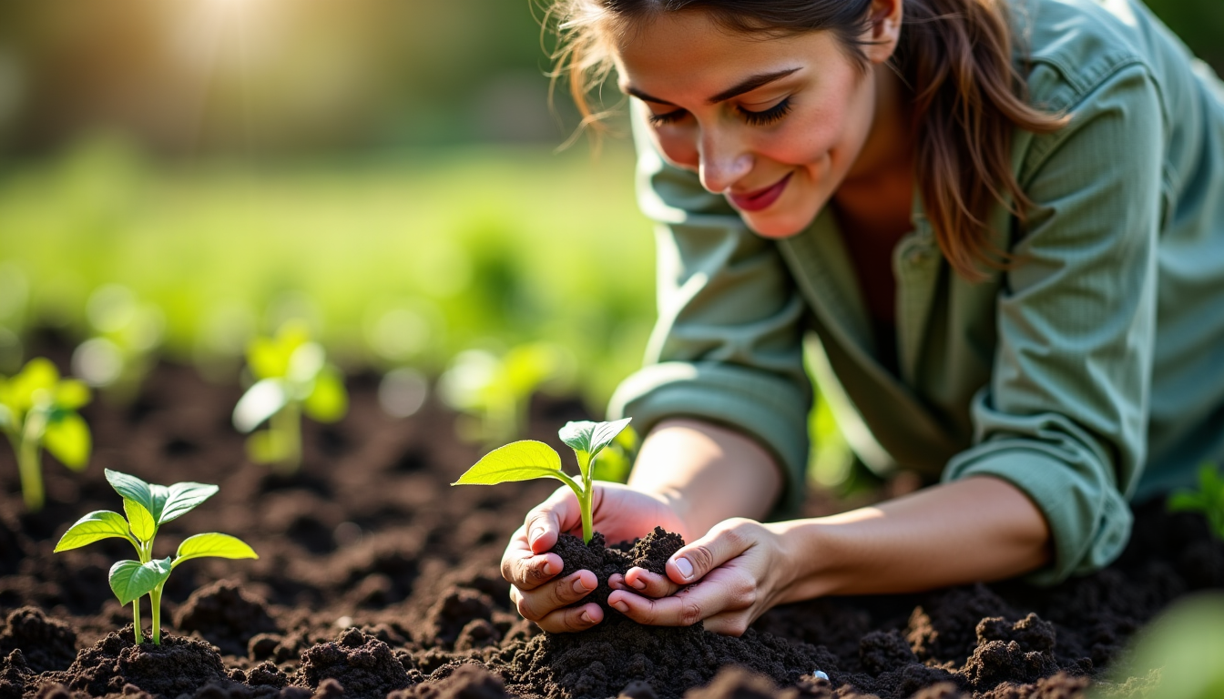 Illustration : une fois le sol préparé avec soin, l'étape — première fois au jardin écologique : plantations et amendements pour démarrer