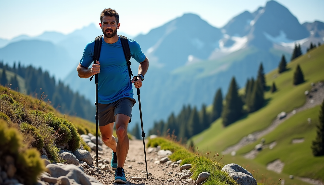 Illustration : les bâtons de trail peuvent être un atout — réussir son premier trail sans craquer ?
