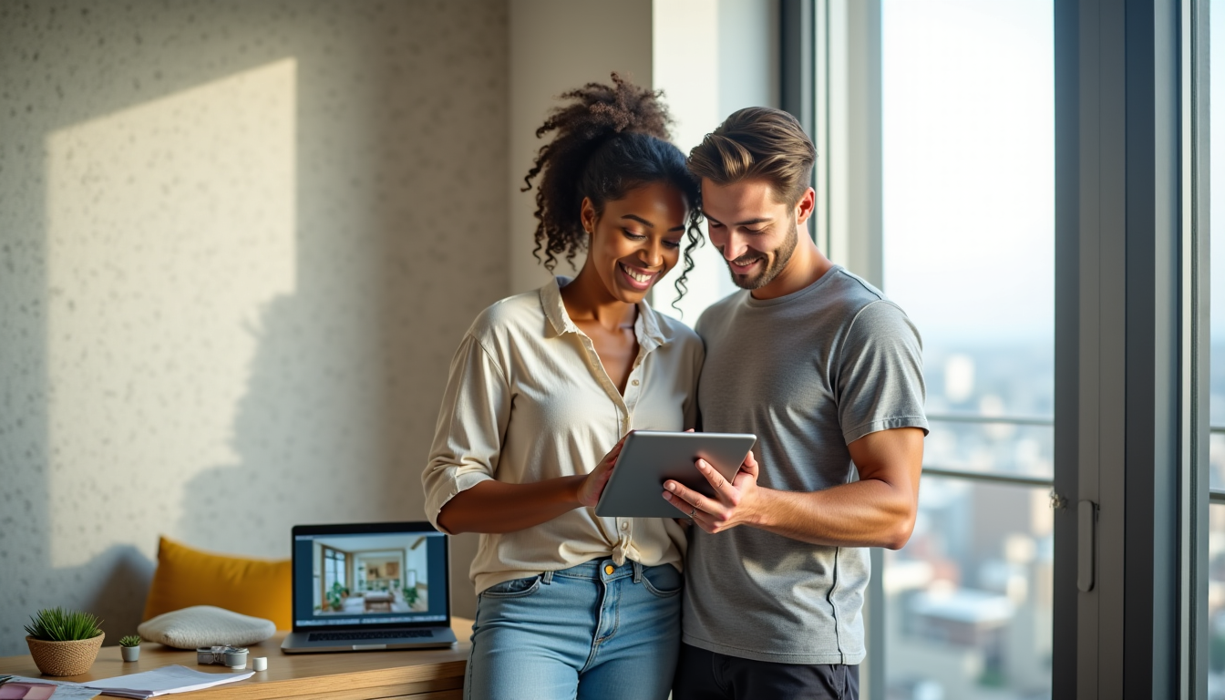Illustration : ne manière économique et réversible de transformer un — simulateur ia avec changetoninterieur.com : couples, locataires, propriétaires