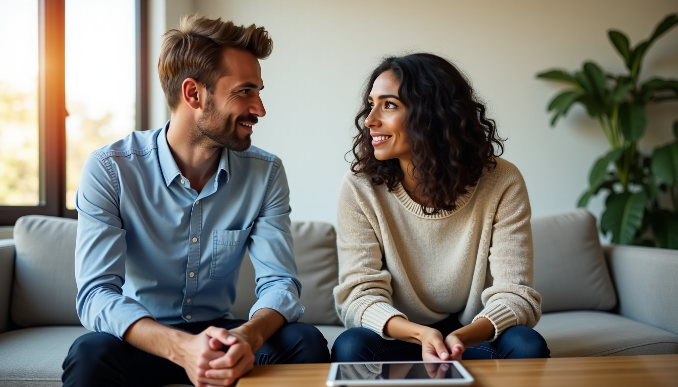 Illustration : cette approche permet aux deux individus de se — simulation ia avec changetoninterieur.com : locataires, couples en désaccord, qui en profite