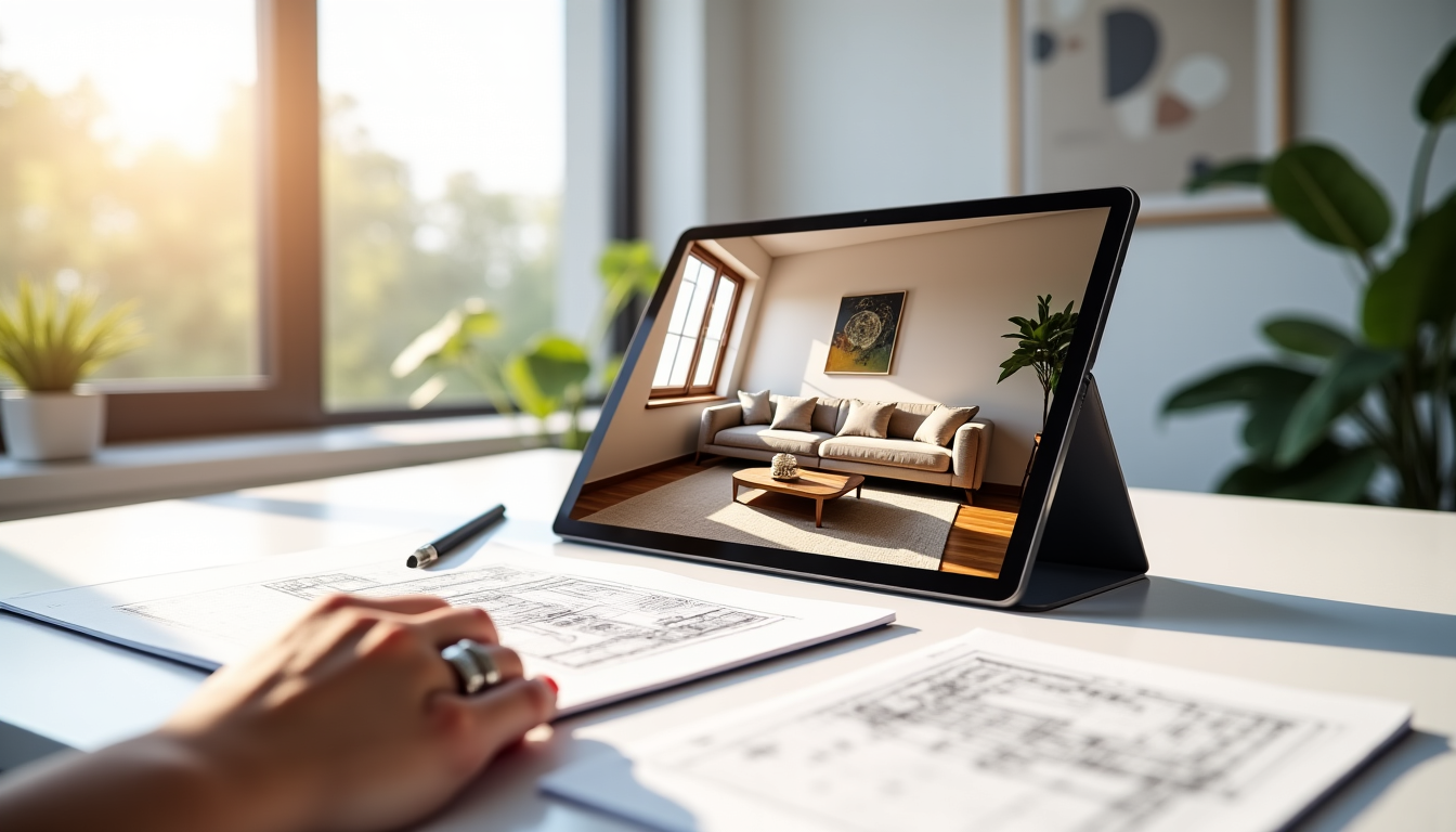 Illustration : ualiser rapidement plusieurs options d'aménagement sans engager de — service humain ou ia : logiciel home staging changetoninterieur.com compare rendus et délais