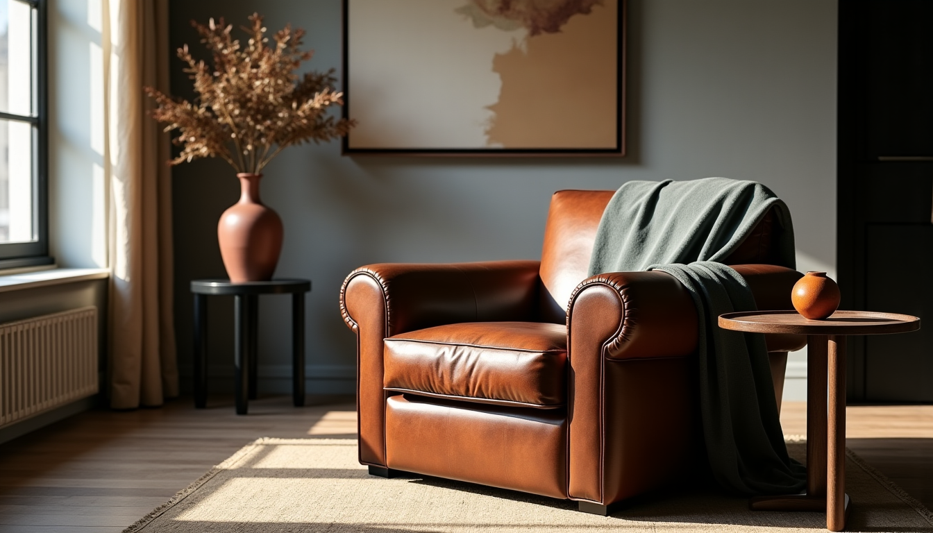 Illustration : ntraste intentionnel qui enrichit l'espace, plut&ocirc;t que de &mdash; prot&eacute;ger un fauteuil club sans casser le style ?