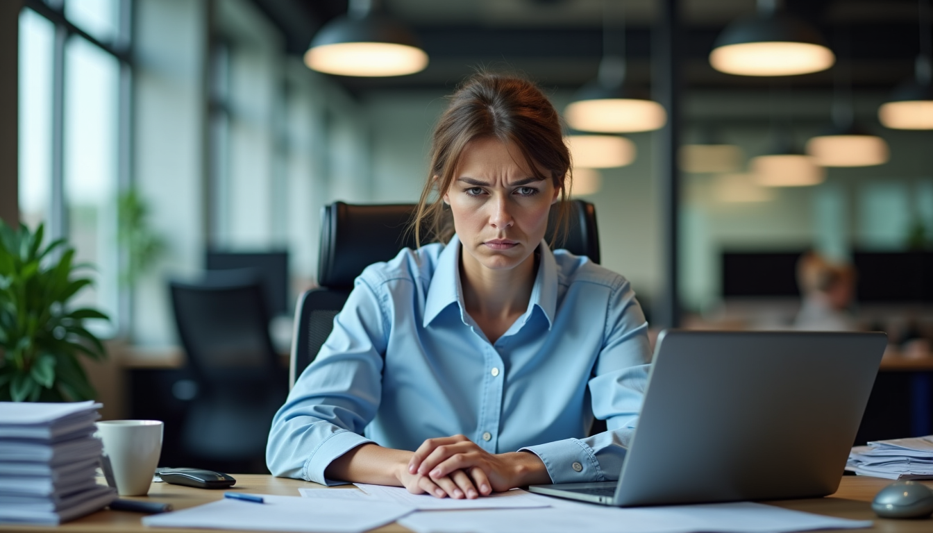 Illustration : administratives répétitives, gestion excessive des emails, réunions non — contribution inefficace : 8 erreurs qui sabotent votre classement