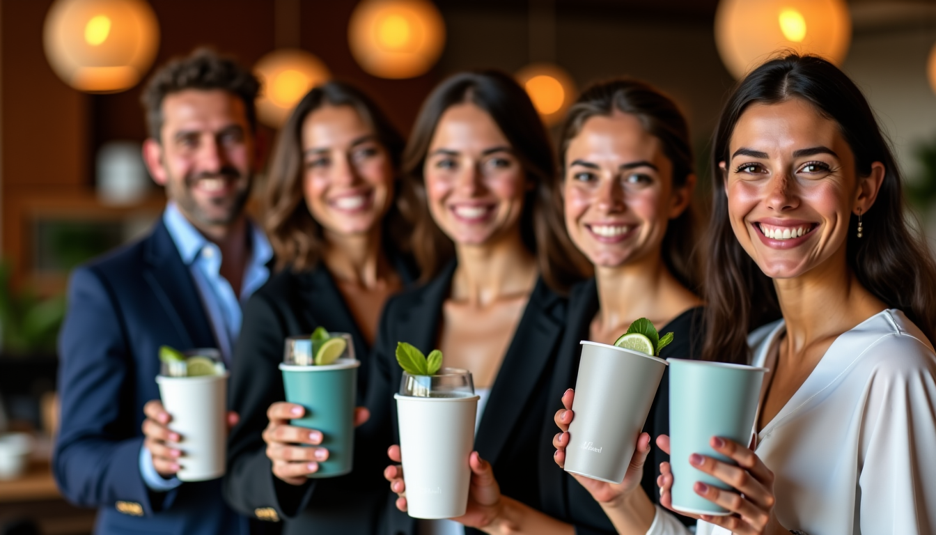 Illustration : e en main et au type de boisson. — choisir des gobelets personnalisés pour vos événements professionnels et privés ?