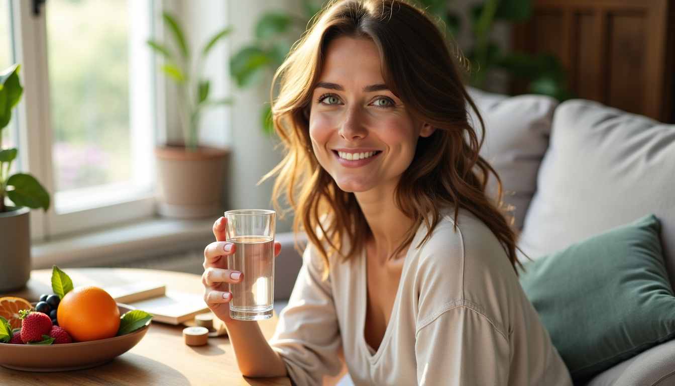 Illustration : 'oubliez pas que l'alimentation, l'eau et le sommeil — beauté au naturel dès aujourd'hui