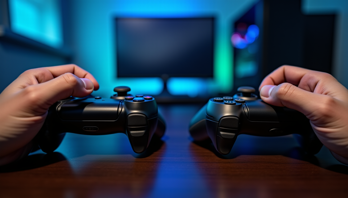 Illustration : liberté du sans fil, tandis que les compétiteurs — choisir une manette adaptée à son type de jeu ?