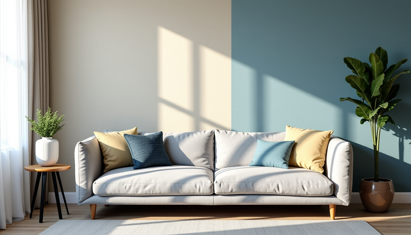 Illustration : choisissez un motif ou une texture qui s'harmonise — décorer un mur derrière un canapé ?
