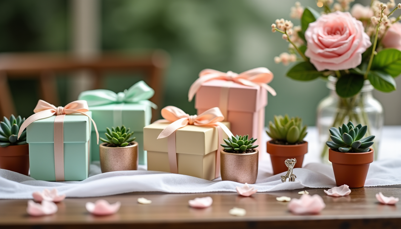 Illustration : e du décor et attirent l'attention des invités. — cadeaux offrir aux gagnants des jeux de mariage ?