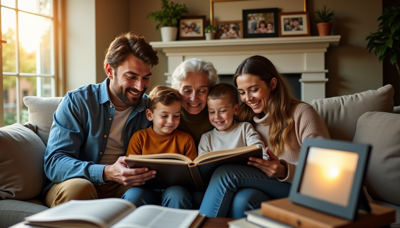 composition temporelle ou scène familiale : choisir avec magicompo.com — les albums de famille, les cadres photo et