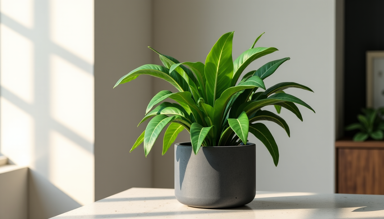 Illustration : sublimée par un pot aux lignes dures et — intégrer des plantes dans une décoration contemporaine ?