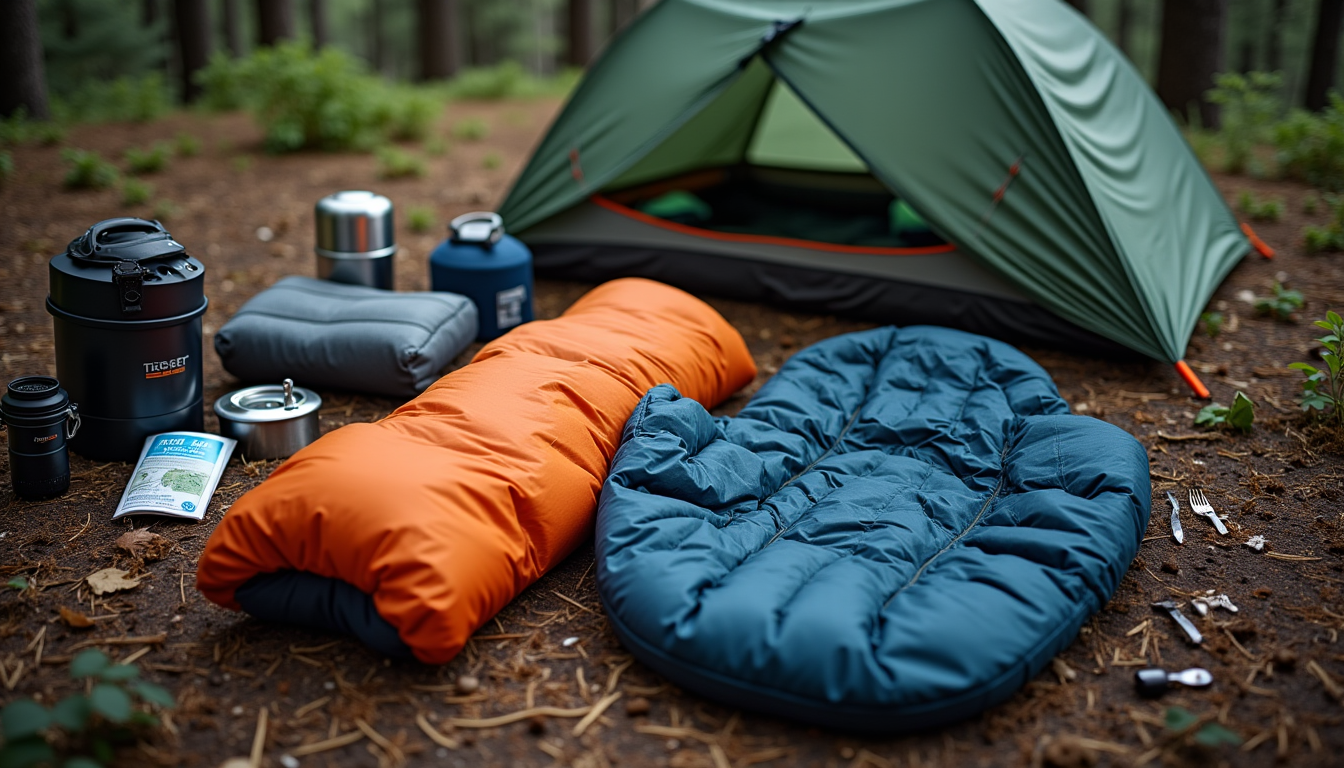 Illustration : ur une meilleure stabilité. les articles fréquemment utilisés — équipements emporter pour un bivouac confortable ?