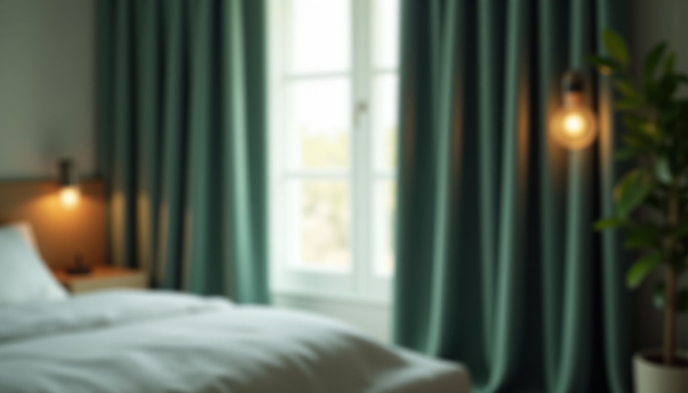 Illustration : les rideaux, en plus de leur rôle occultant, — créer une chambre plus reposante au quotidien ?
