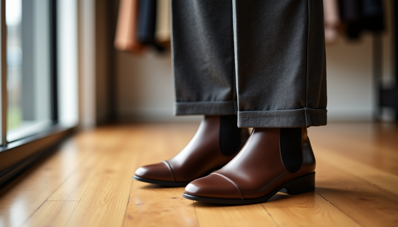 Illustration : pour réussir un tombé droit impeccable, il est — longueur de pantalon choisir avec des bottines ?
