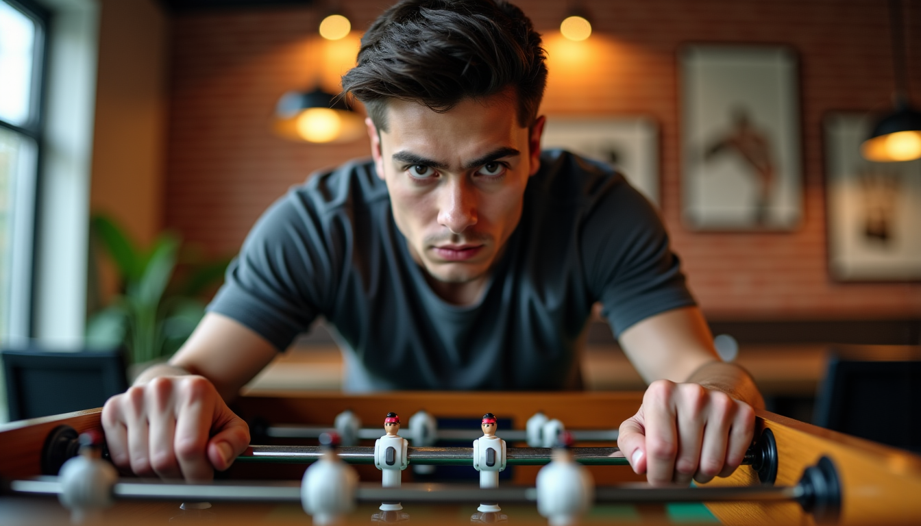 Illustration : l'entraînement ne se limite pas à la répétition. — baby-foot : technique de jeu et maîtrise de la barre des demis