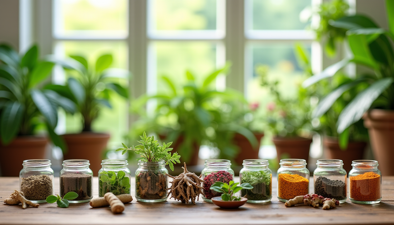 sont les bienfaits des huit plantes d'herboristerie présentes dans corevalin ? — un complément intégrant des plantes aux propriétés toniques