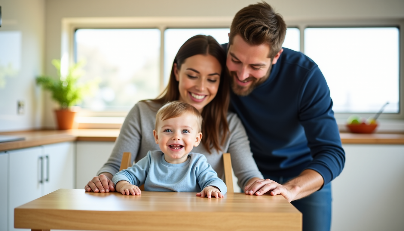 Illustration : long terme. les parents apprécient de pouvoir compter — choisir une chaise haute en bois évolutive pour son enfant ?