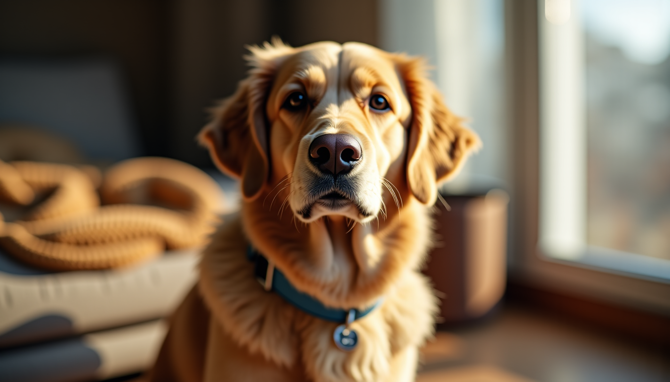 Illustration : le collier est également très utile pour l'identification — harnais ou collier pour chien ?