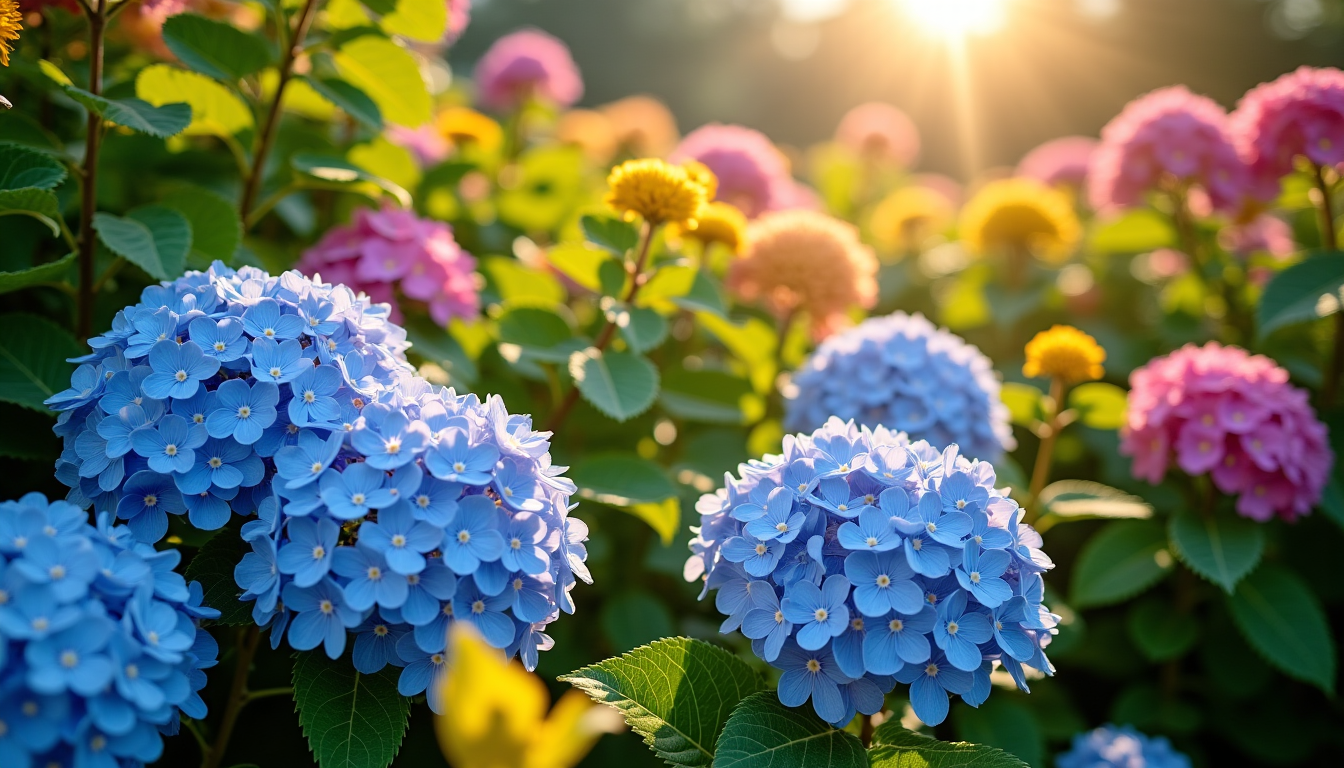 Illustration : n'oubliez pas les vivaces qui apporteront des floraisons — secret des jardins bretons : hortensia, camélia et ajonc