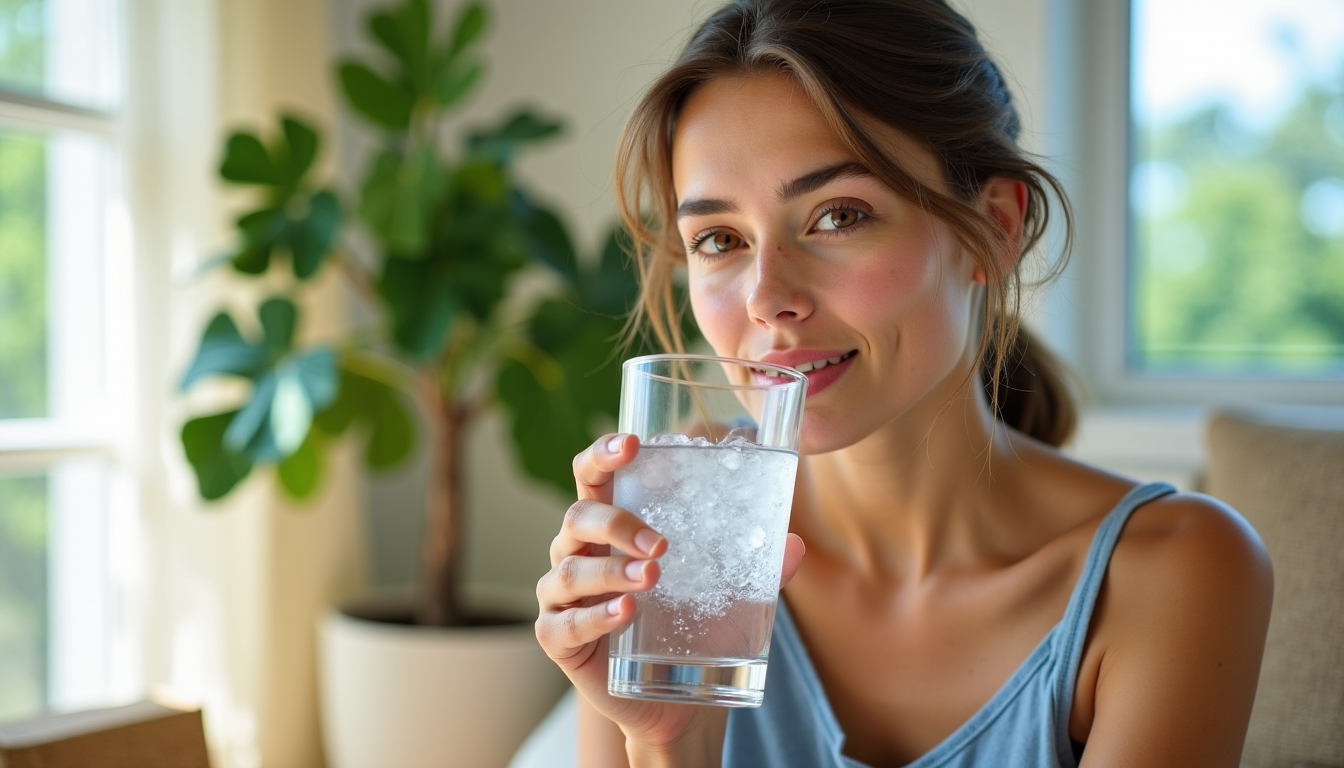 Illustration : enfin, pensez à bien vous hydrater. boire régulièrement — confort thermique d'été : les alternatives naturelles à la climatisation