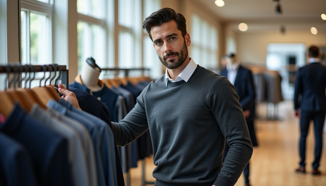 Illustration : marque et ses coupes en boutique. cette stratégie — choisir un magasin de vêtement pour homme adapté à un usage quotidien polyvalent ?