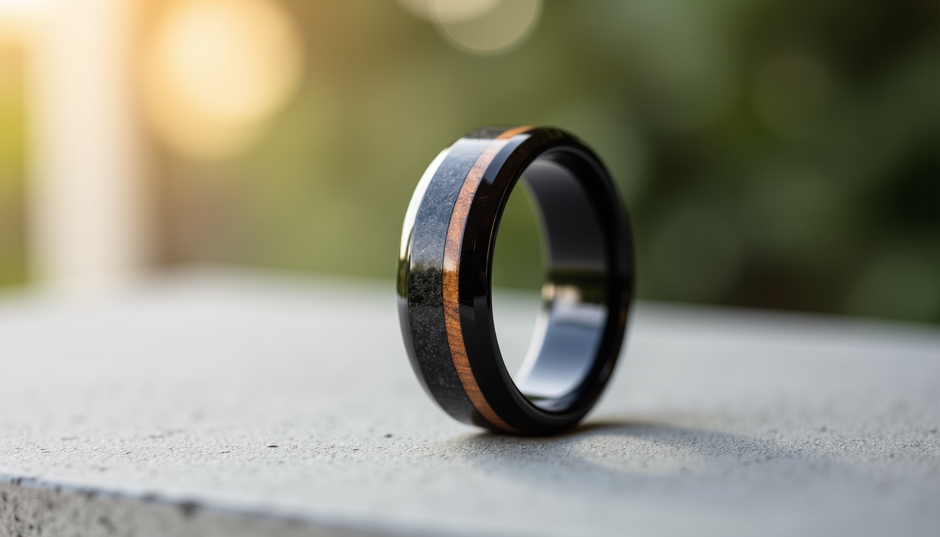 Illustration : un bijou, pour être pleinement apprécié, doit parfaitement — bague pour homme en bois et carbone : guide complet pour bien choisir