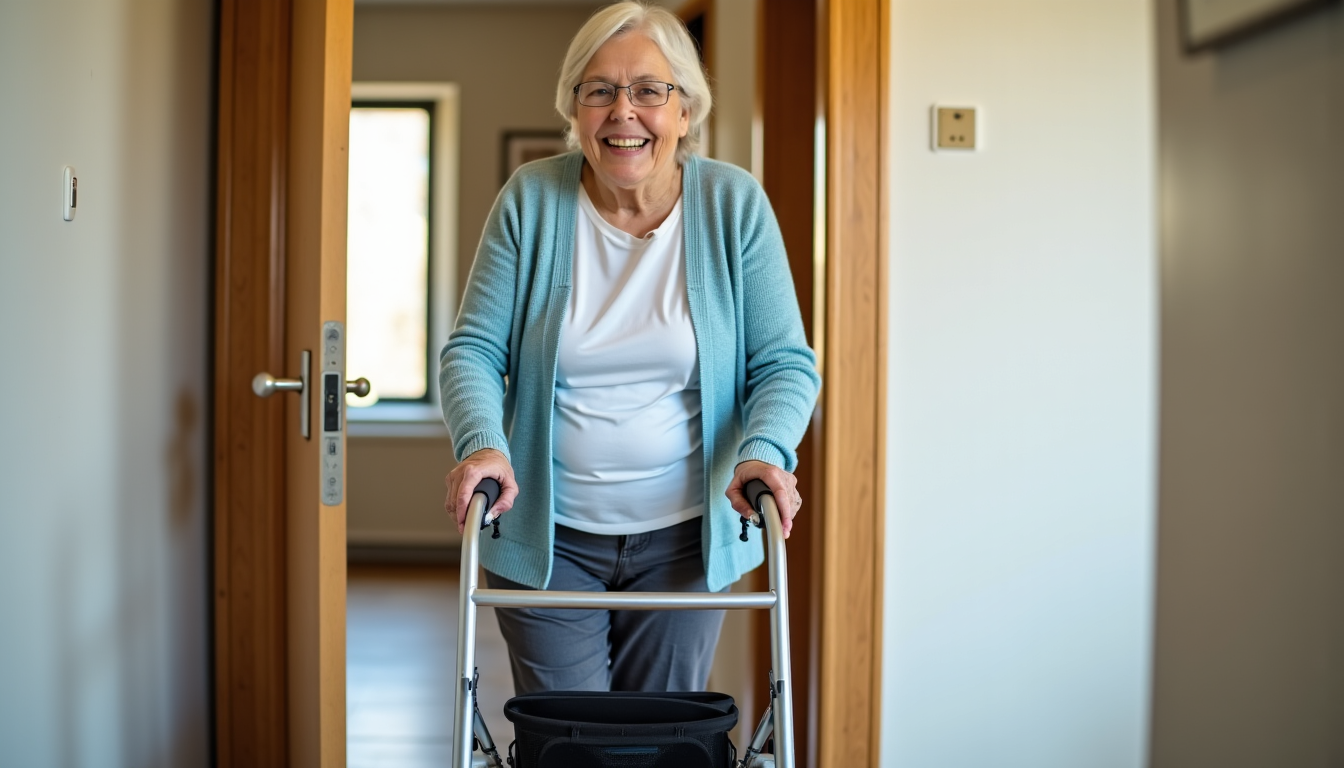 Illustration : la largeur du déambulateur est aussi à vérifier — guide complet du déambulateur : cadre de marche ou rollator à roues ?