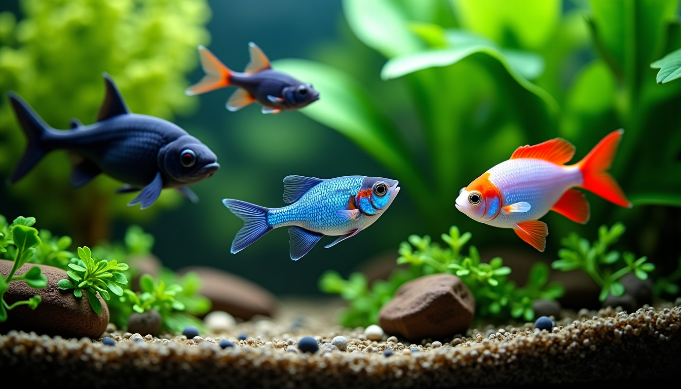 Illustration : chaque poisson est un maillon de cette chaîne, — poisson d'aquarium & d'eau douce compatible