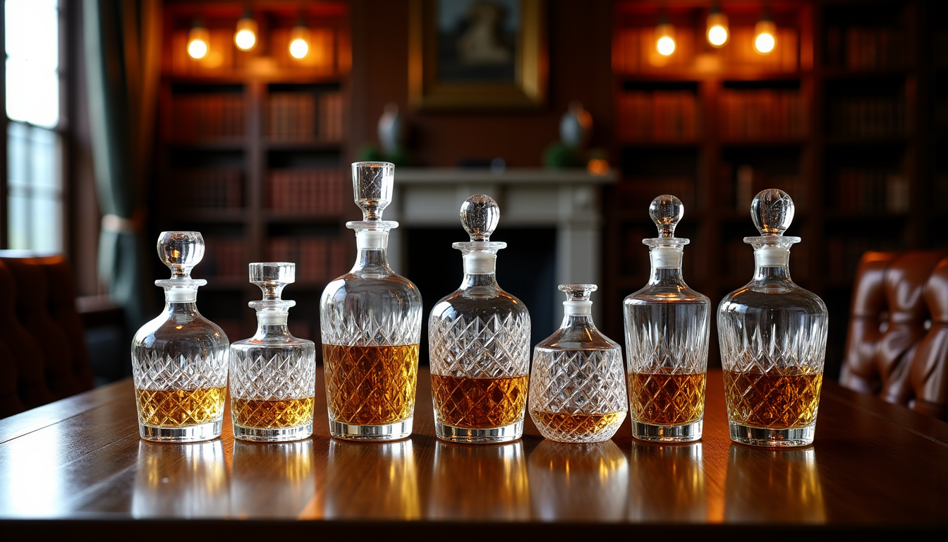 Illustration : ûr pour ceux qui apprécient la beauté des — sélection de carafes à whisky en cristal pour les amateurs exigeants