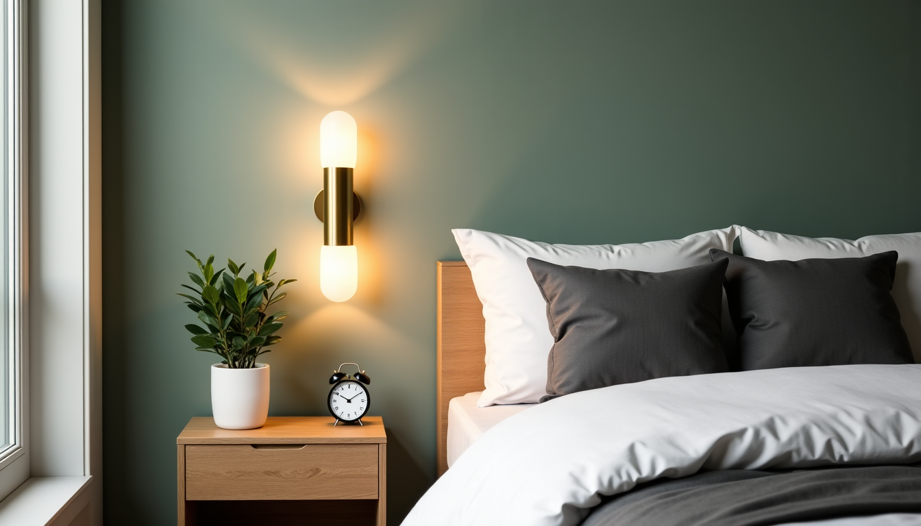 Illustration : dans une chambre, au-dessus des tables de chevet, — bien choisir son applique murale : le guide complet