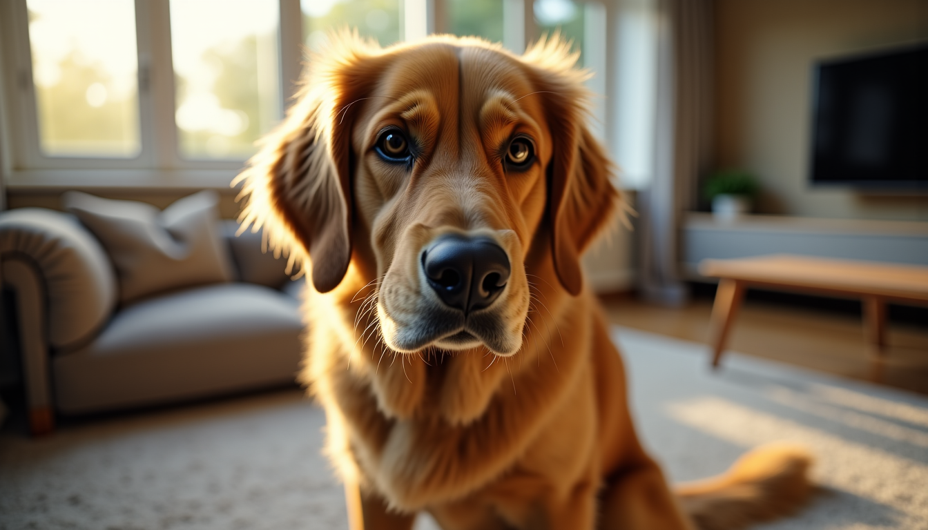 Illustration : l'observation du langage corporel du chien complète l'analyse — mystère des aboiements chez le golden retriever